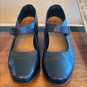 Instructed by Clark’s heeled Mary Jane’s with Velcro strap 9M